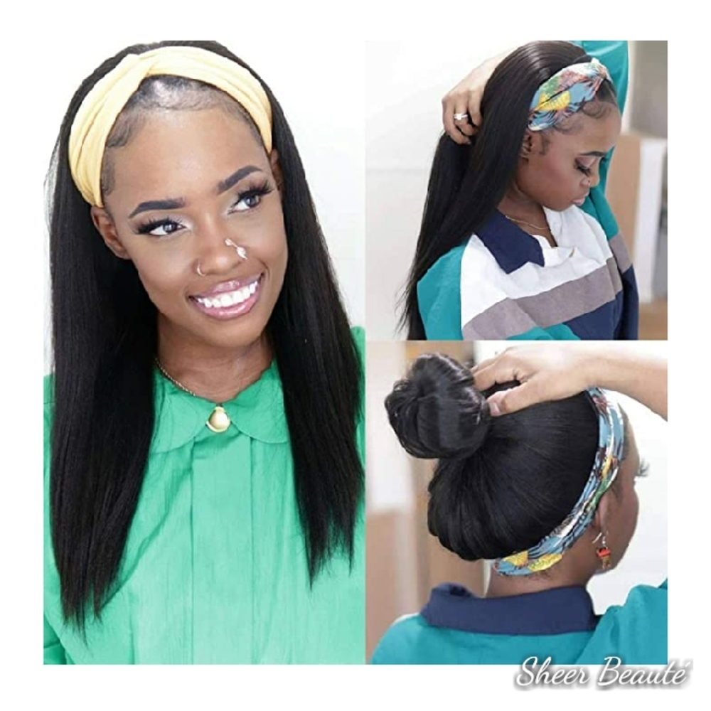 Sheer Beauté Headband Straight Human Hair Wigs